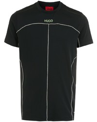 T-shirt à col rond imprimé noir Hugo