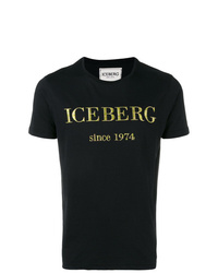 T-shirt à col rond imprimé noir Iceberg