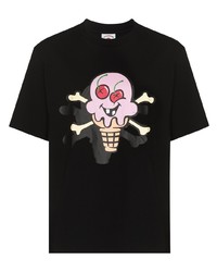 T-shirt à col rond imprimé noir Icecream