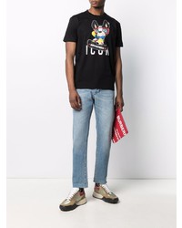 T-shirt à col rond imprimé noir DSQUARED2