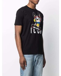 T-shirt à col rond imprimé noir DSQUARED2