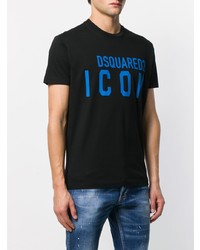 T-shirt à col rond imprimé noir DSQUARED2