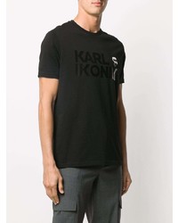 T-shirt à col rond imprimé noir Karl Lagerfeld