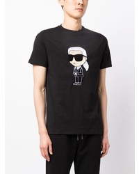 T-shirt à col rond imprimé noir Karl Lagerfeld