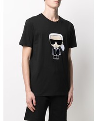 T-shirt à col rond imprimé noir Karl Lagerfeld