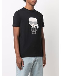 T-shirt à col rond imprimé noir Karl Lagerfeld