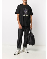 T-shirt à col rond imprimé noir MSGM