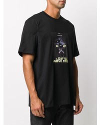 T-shirt à col rond imprimé noir MSGM