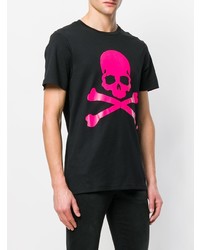 T-shirt à col rond imprimé noir Philipp Plein