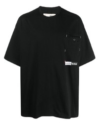 T-shirt à col rond imprimé noir Incotex