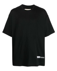 T-shirt à col rond imprimé noir Incotex