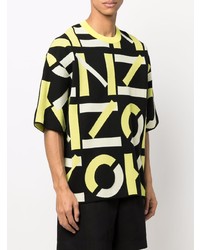 T-shirt à col rond imprimé noir Kenzo