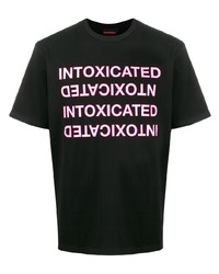 T-shirt à col rond imprimé noir Intoxicated
