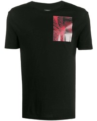 T-shirt à col rond imprimé noir Inês Torcato