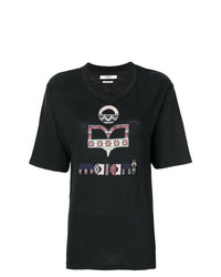 T-shirt à col rond imprimé noir Isabel Marant Etoile