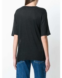T-shirt à col rond imprimé noir Isabel Marant Etoile