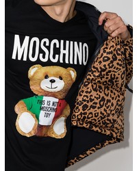 T-shirt à col rond imprimé noir Moschino