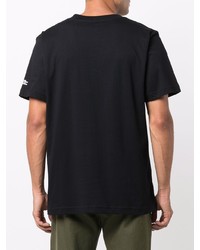 T-shirt à col rond imprimé noir Helmut Lang