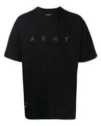T-shirt à col rond imprimé noir Izzue