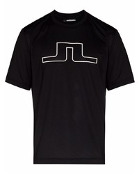 T-shirt à col rond imprimé noir J. Lindeberg