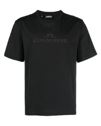 T-shirt à col rond imprimé noir J. Lindeberg