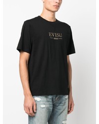 T-shirt à col rond imprimé noir Evisu