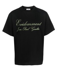 T-shirt à col rond imprimé noir Jean Paul Gaultier