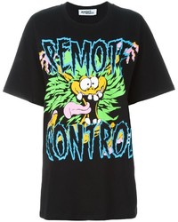 T-shirt à col rond imprimé noir Jeremy Scott