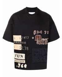 T-shirt à col rond imprimé noir Jil Sander