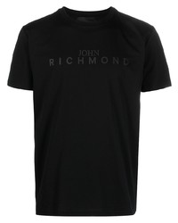 T-shirt à col rond imprimé noir John Richmond