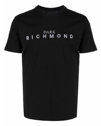 T-shirt à col rond imprimé noir John Richmond