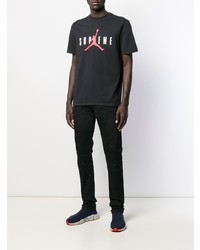 T-shirt à col rond imprimé noir Supreme