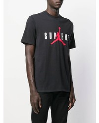 T-shirt à col rond imprimé noir Supreme