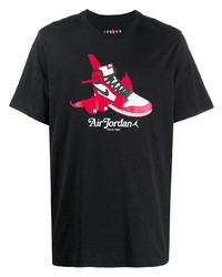 T-shirt à col rond imprimé noir Jordan