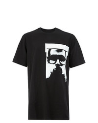 T-shirt à col rond imprimé noir Julius