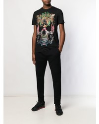 T-shirt à col rond imprimé noir Philipp Plein