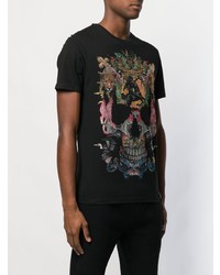 T-shirt à col rond imprimé noir Philipp Plein