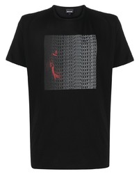 T-shirt à col rond imprimé noir Just Cavalli