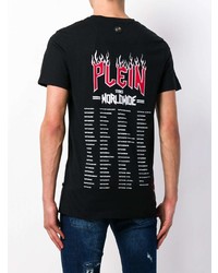 T-shirt à col rond imprimé noir Philipp Plein