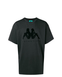 T-shirt à col rond imprimé noir Kappa
