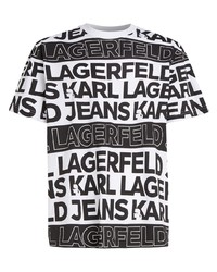 T-shirt à col rond imprimé noir KARL LAGERFELD JEANS