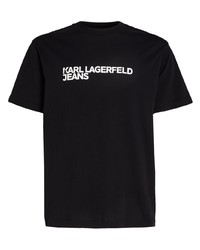 T-shirt à col rond imprimé noir KARL LAGERFELD JEANS