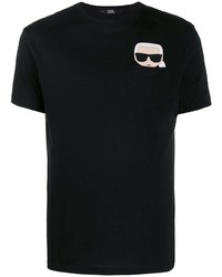 T-shirt à col rond imprimé noir Karl Lagerfeld