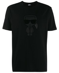 T-shirt à col rond imprimé noir Karl Lagerfeld