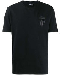 T-shirt à col rond imprimé noir Karl Lagerfeld