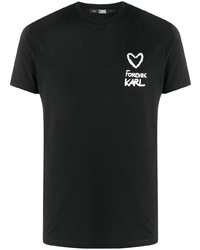 T-shirt à col rond imprimé noir Karl Lagerfeld