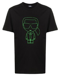 T-shirt à col rond imprimé noir Karl Lagerfeld