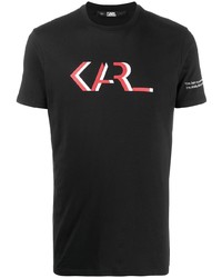 T-shirt à col rond imprimé noir Karl Lagerfeld