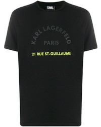 T-shirt à col rond imprimé noir Karl Lagerfeld