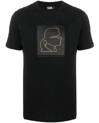 T-shirt à col rond imprimé noir Karl Lagerfeld